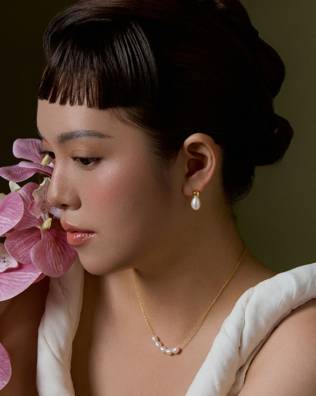 DÂY CHUYỀN PERLAMUSE VÀNG VERMEIL 16K EMI NGỌC TRAI TỰ NHIÊN CAO CẤP