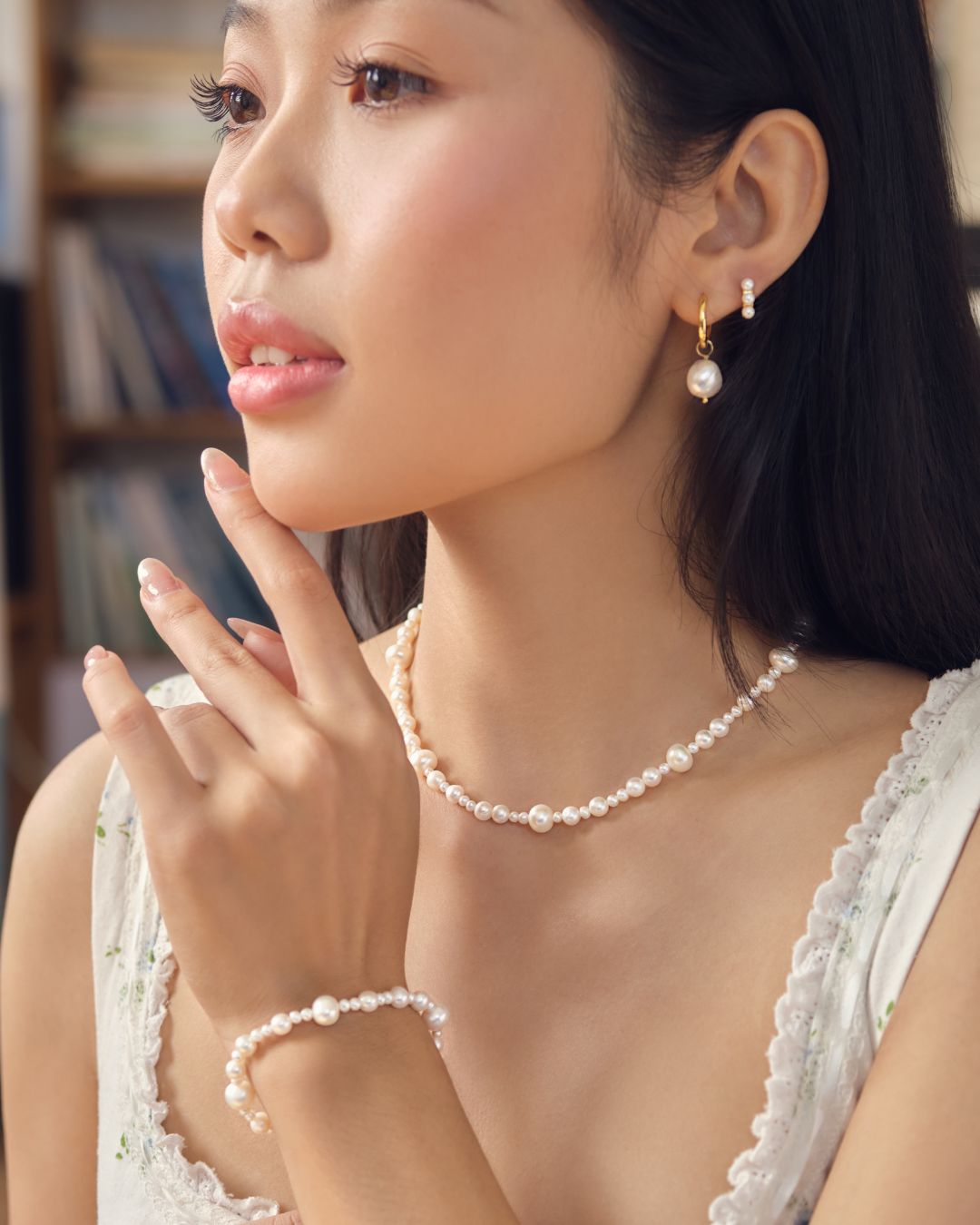 VÒNG TAY PERLAMUSE VÀNG VERMEIL 16K ELEGANT NGỌC TRAI TỰ NHIÊN