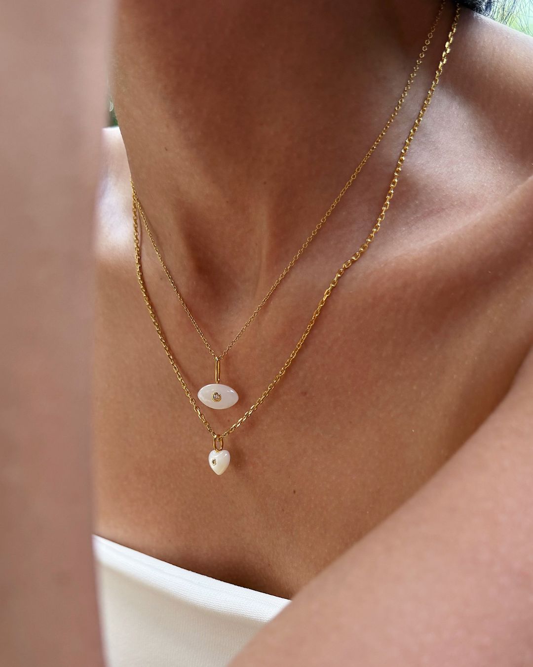 MẶT DÂY CHUYỀN PERLAMUSE XÀ CỪ PEARL EVIL ĐÍNH ĐÁ LẤP LÁNH