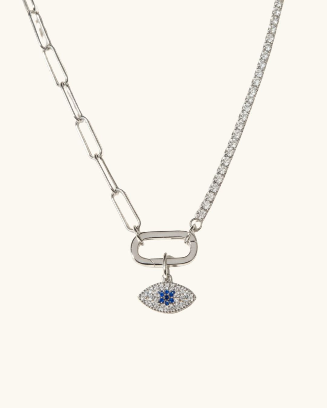 SILVER GLITTER EVIL EYE CHARM