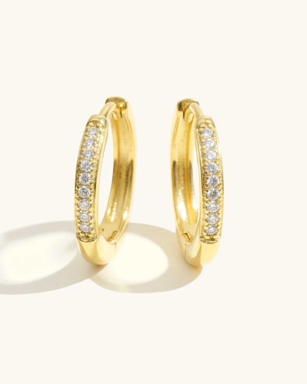 PAVE MEDIUM HOOP EARRINGS