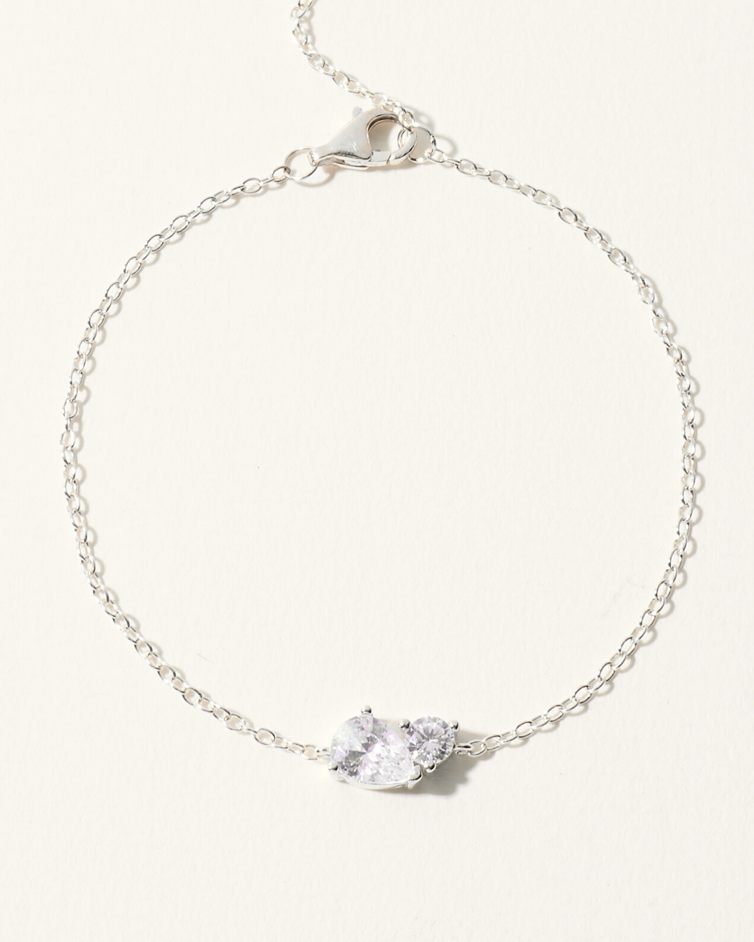 SILVER HARMONY 2-STONE BRACELET