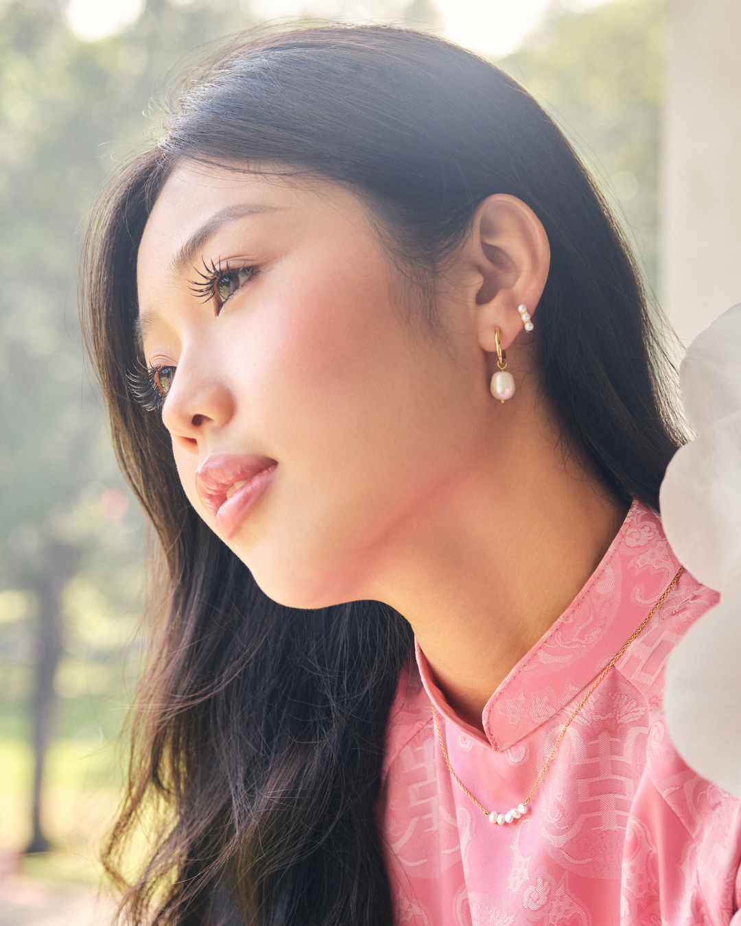 KHUYÊN TAI TRÒN PERLAMUSE VÀNG VERMEIL 16K - MEDIUM 15MM