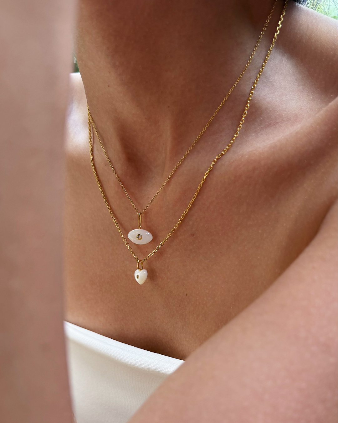 MẶT DÂY CHUYỀN PERLAMUSE TRÁI TIM XÀ CỪ PEARL HEART