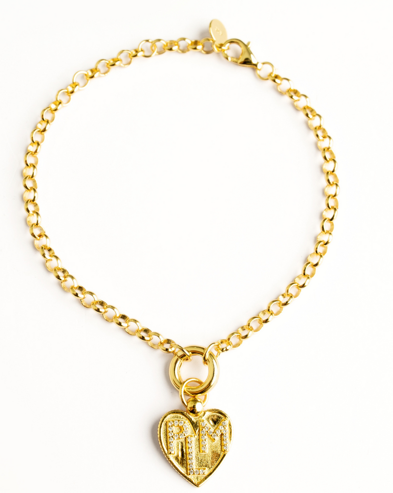 Rolo Chain Bracelet With Round Lock Gold (NO CHARM)