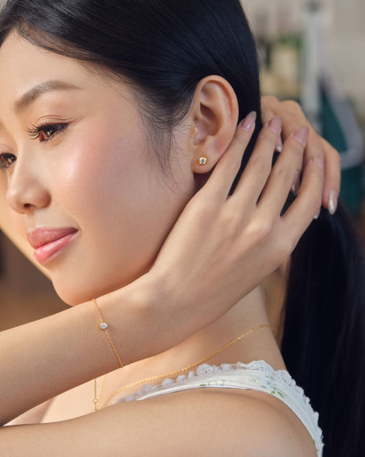 BỘ TRANG SỨC FOCUS ĐÁ ĐƠN VÀNG VERMEIL 16K CAO CẤP