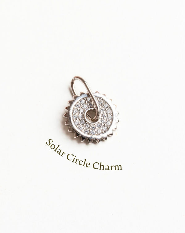 Solar Circle Charm (White Gold)