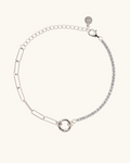VÒNG TAY PERLAMUSE BẠC STERLING ALICIA DÂY XÍCH KẾT HỢP NỬA ĐÁ CAO CẤP