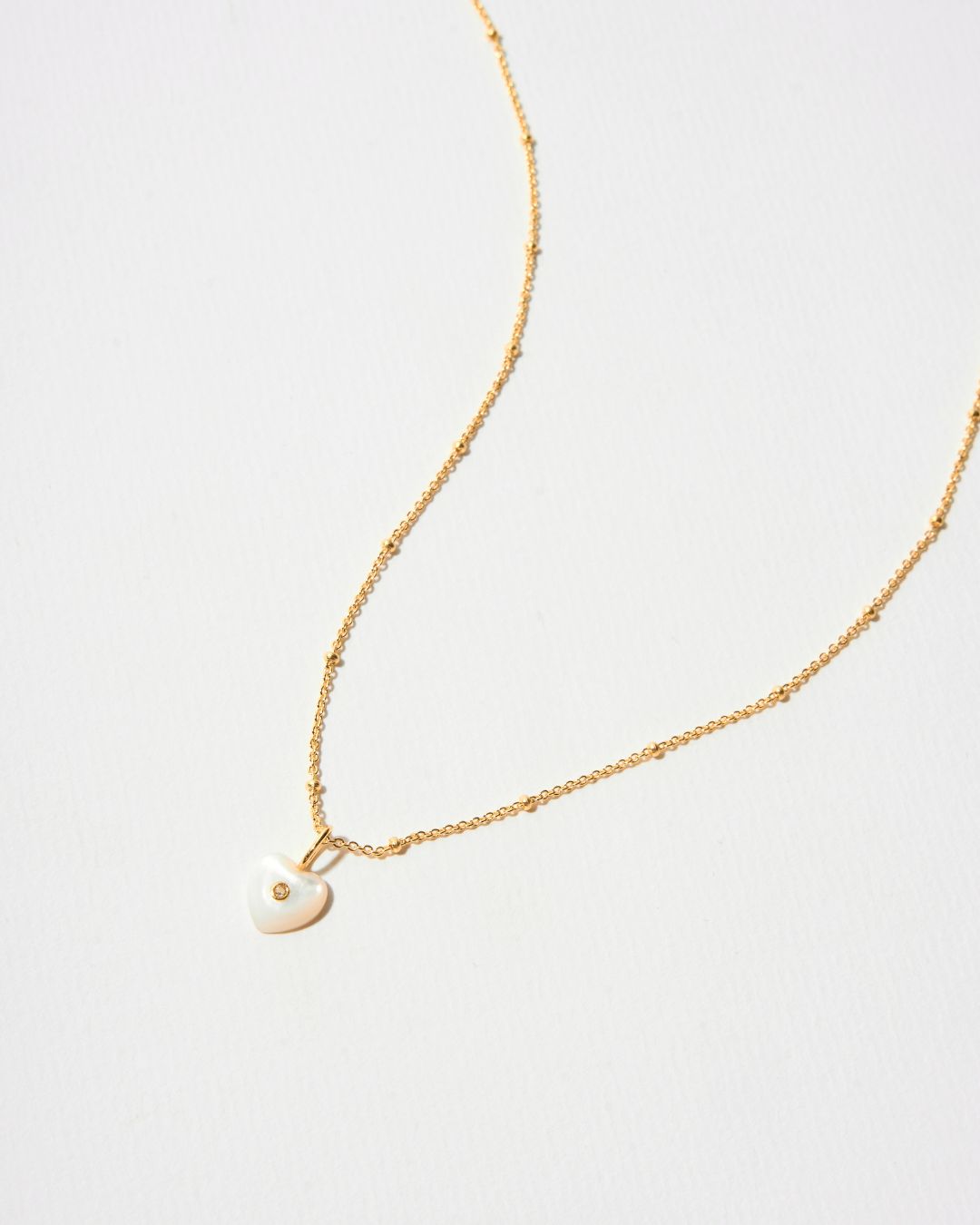 PEARL HEART DOT CHAIN NECKLACE