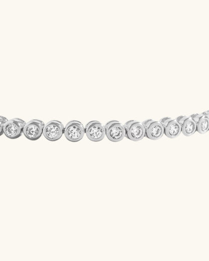 SILVER LAB GROWN ROUND BEZEL BRACELET 3MM