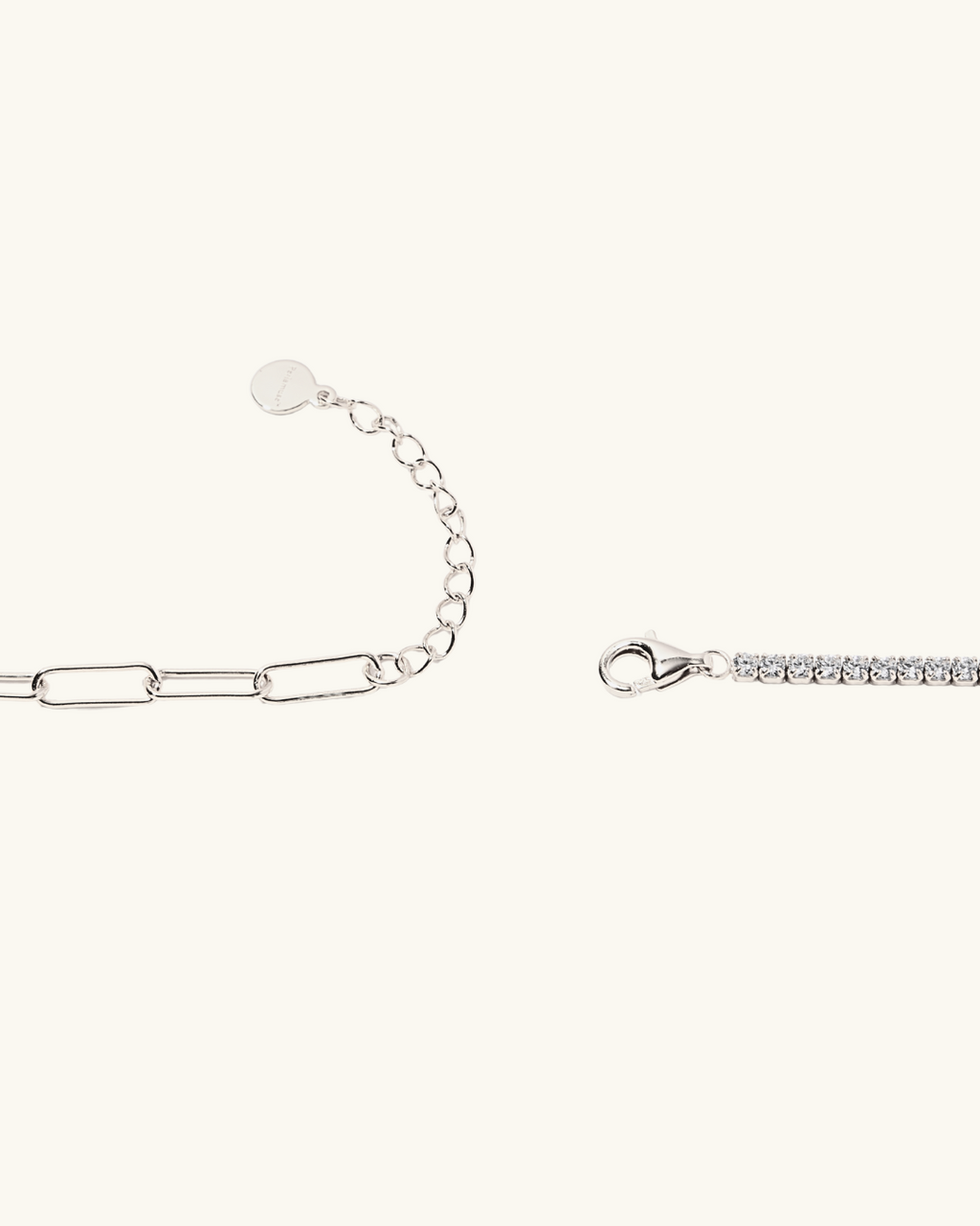 VÒNG TAY PERLAMUSE BẠC STERLING ALICIA DÂY XÍCH KẾT HỢP NỬA ĐÁ CAO CẤP