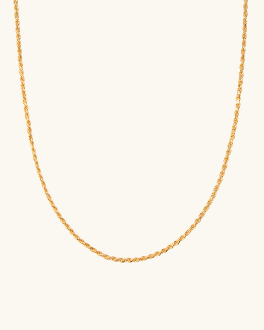 DÂY CHUYỀN PERLAMUSE ROPE CHAIN XOẮN THỪNG 2MM VÀNG VERMEIL 16K CAO CẤP