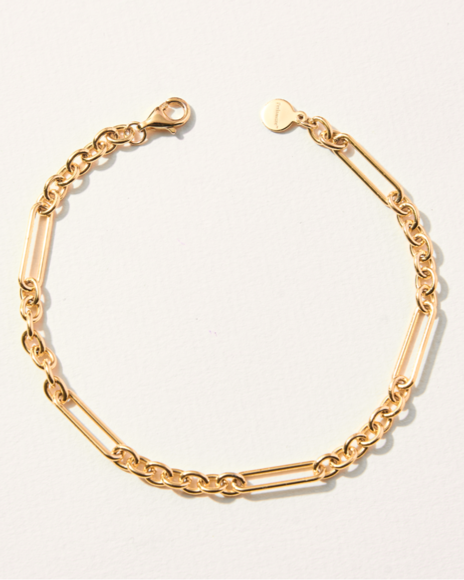 VÒNG TAY PERLAMUSE VÀNG VERMEIL 16K - FIGARO 4MM 