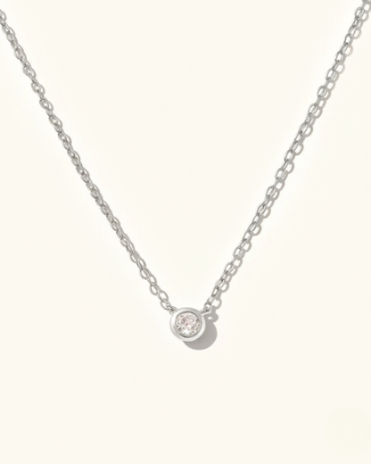 SILVER FOCUS SINGLE DIAMOND NECKLACE