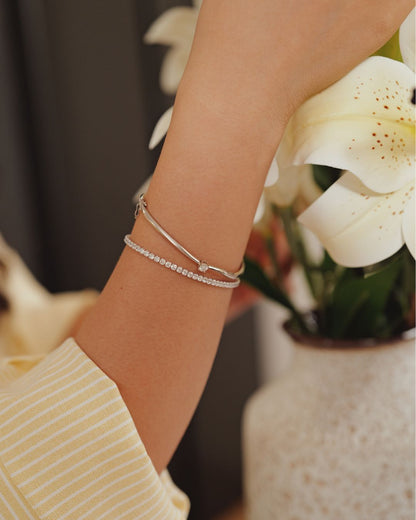 SILVER CZ TENNIS BRACELET 2MM - 2.5MM