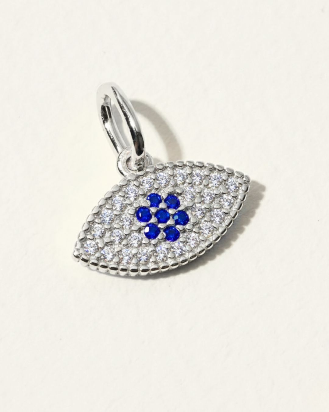 SILVER GLITTER EVIL EYE CHARM