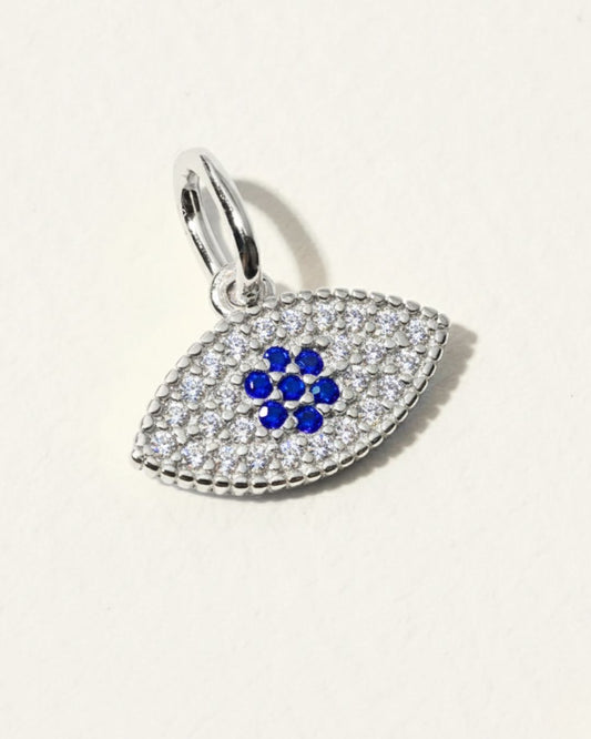 SILVER GLITTER EVIL EYE CHARM