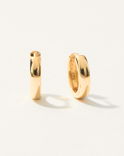 KHUYÊN TAI TRÒN TRƠN MINI PERLAMUE 11.5MM VÀNG VERMEIL 16K