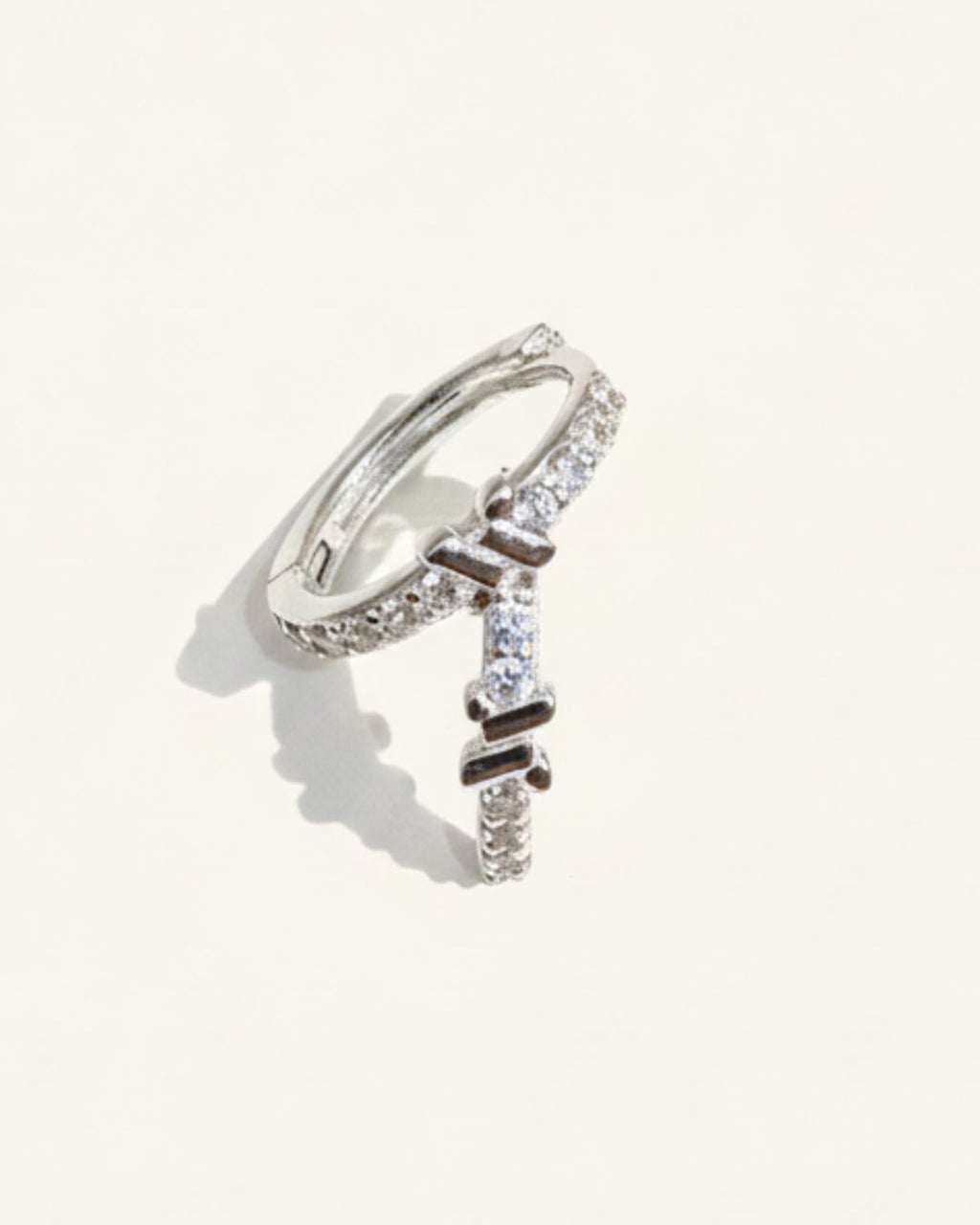 SHINNING X PAVE HOOP EARRINGS
