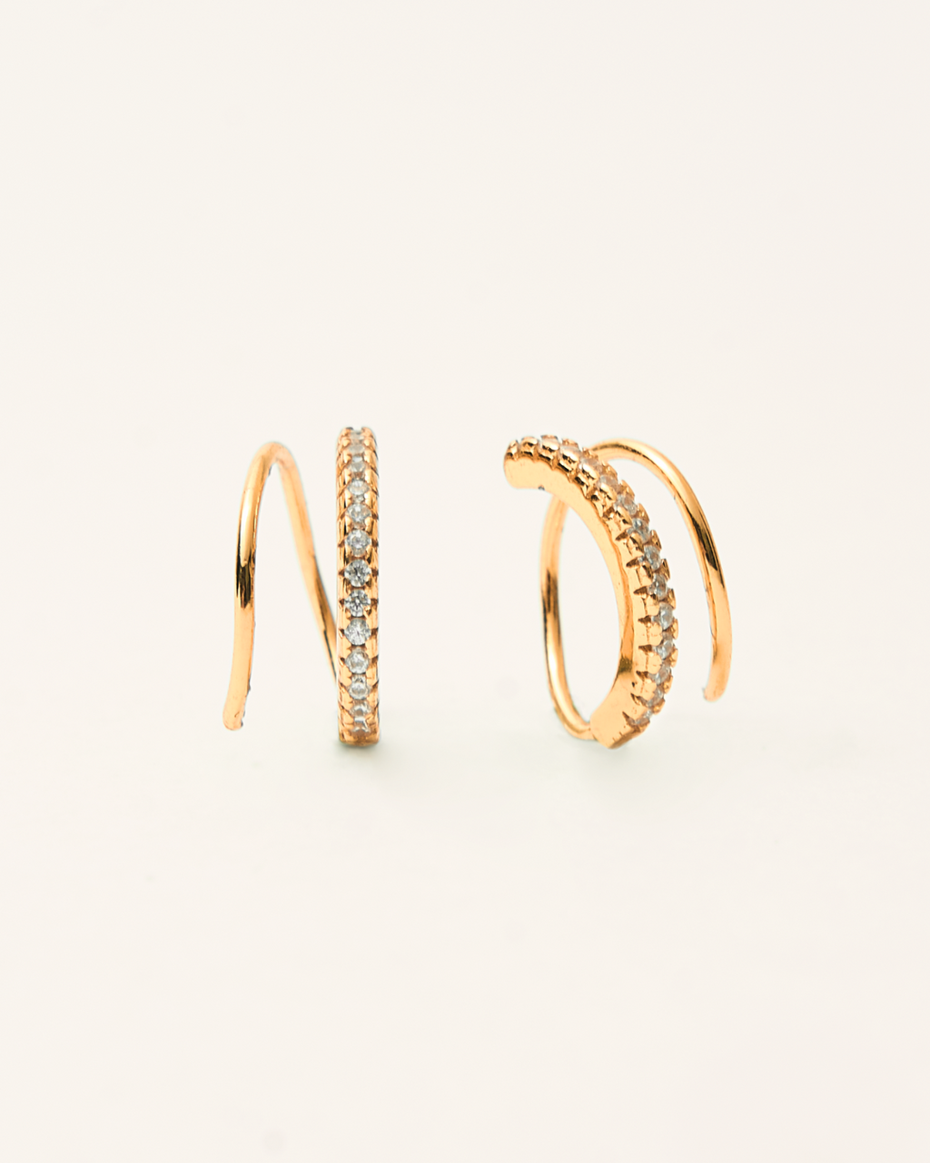 KHUYÊN TAI PERLAMUSE ĐÍNH ĐÁ SPIRAL XOẮN ỐC