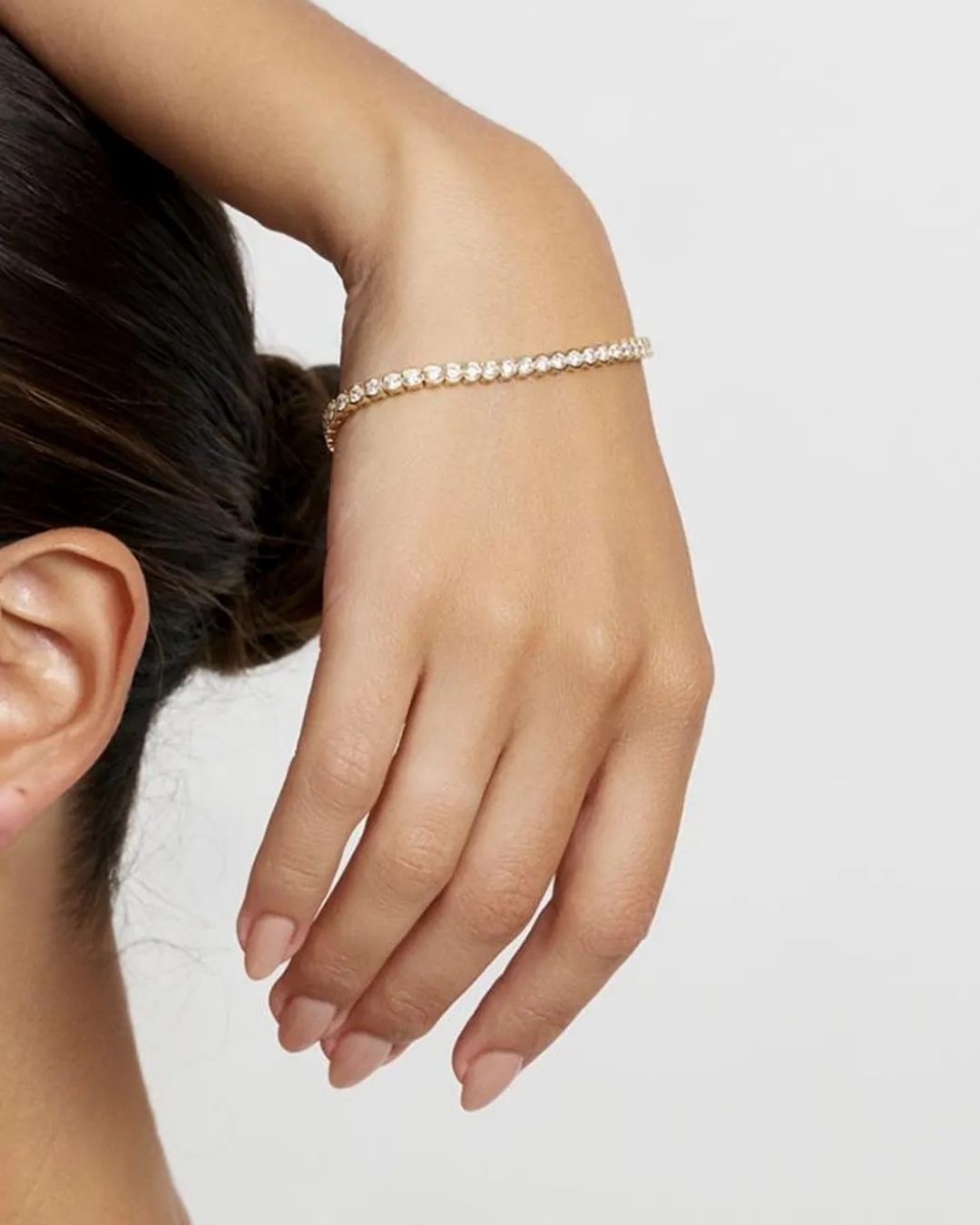 SILVER LAB GROWN ROUND BEZEL BRACELET 3MM