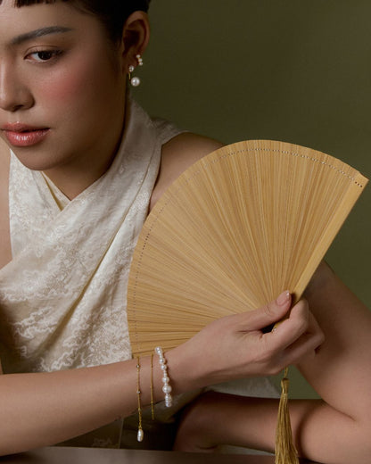 VÒNG TAY PERLAMUSE VÀNG VERMEIL 16K ELEGANT NGỌC TRAI TỰ NHIÊN