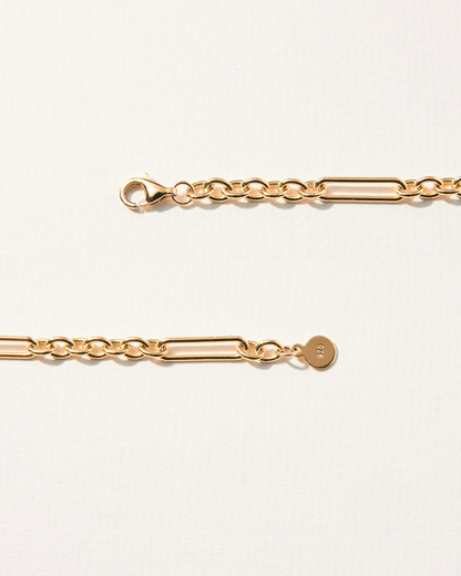 VÒNG TAY PERLAMUSE VÀNG VERMEIL 16K - FIGARO 4MM 