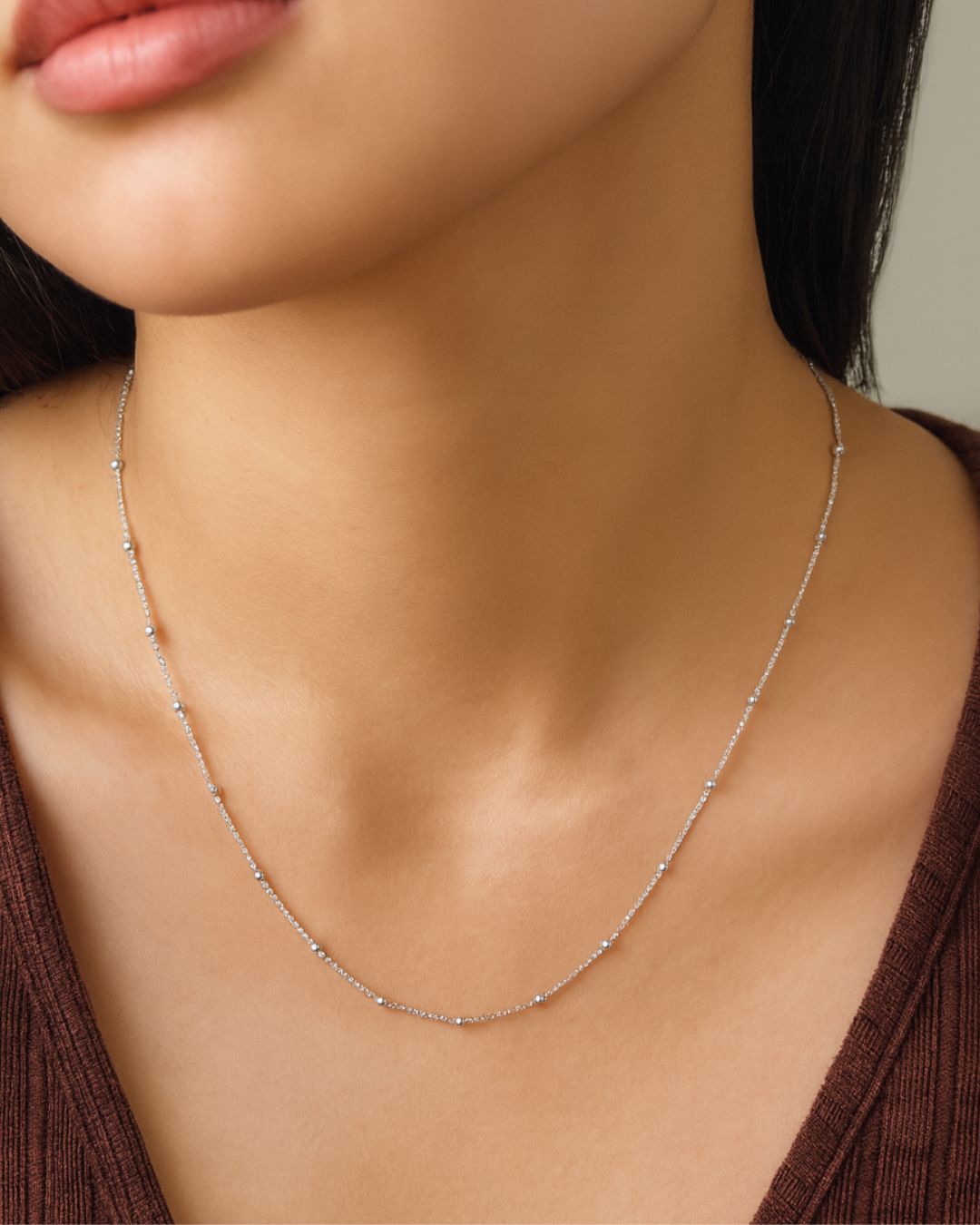 SILVER SATELLITE CHAIN NECKLACE