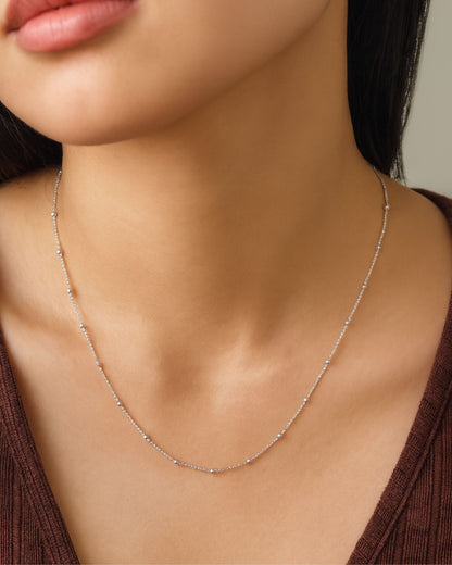 SILVER SATELLITE CHAIN NECKLACE