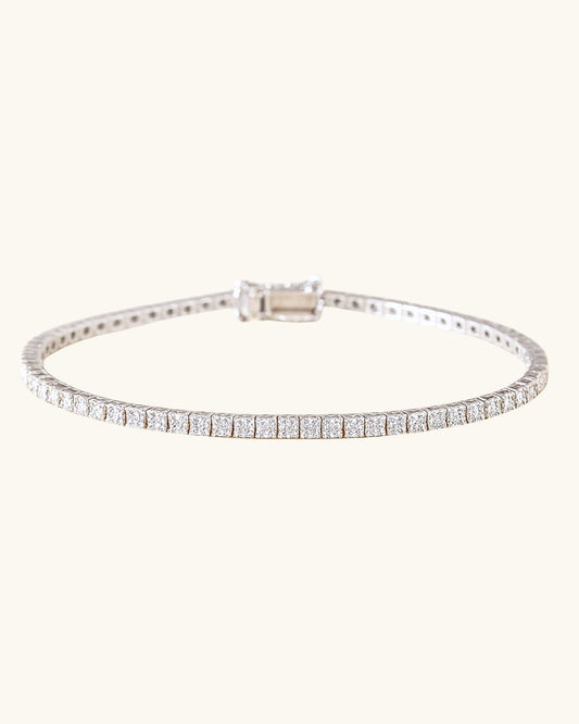 SILVER MOISSANITE TENNIS BRACELET 2MM