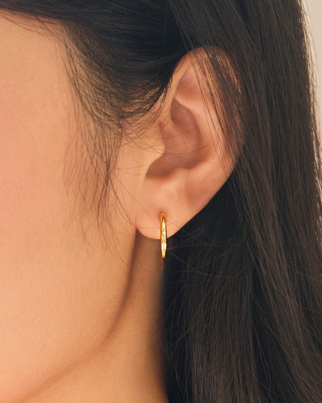 KHUYÊN TAI TRÒN PERLAMUSE VÀNG VERMEIL 16K - MEDIUM 15MM