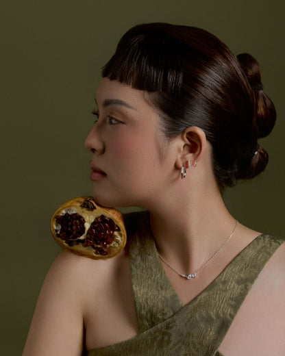 DÂY CHUYỀN PERLAMUSE BẠC STERLING TRIO 3 VIÊN ĐÁ CAO CẤP