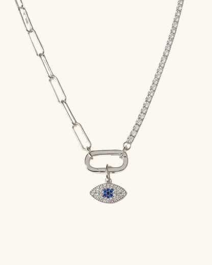 SILVER GLITTER EVIL EYE CHARM