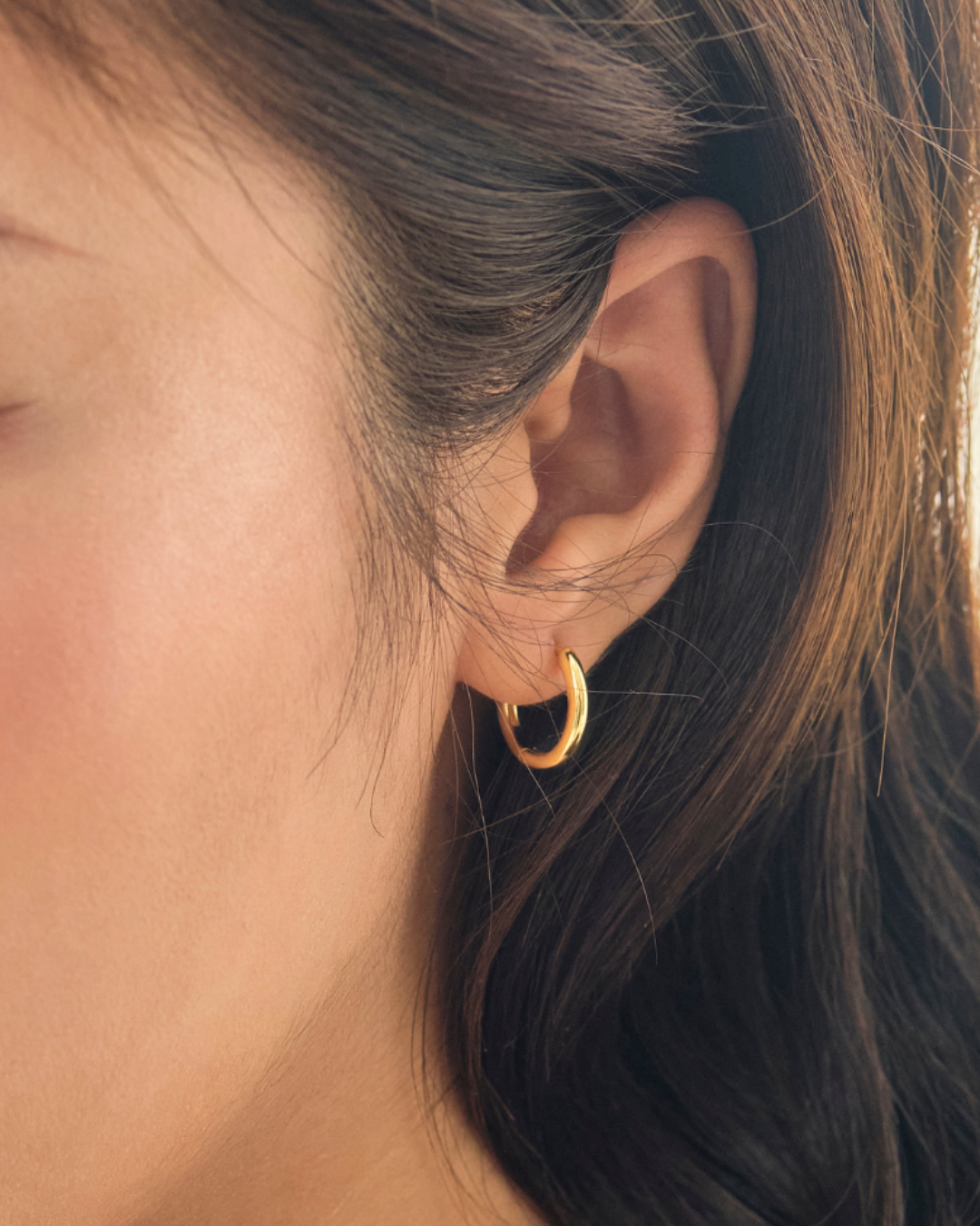 KHUYÊN TAI TRÒN PERLAMUSE VÀNG VERMEIL 16K - MEDIUM 15MM