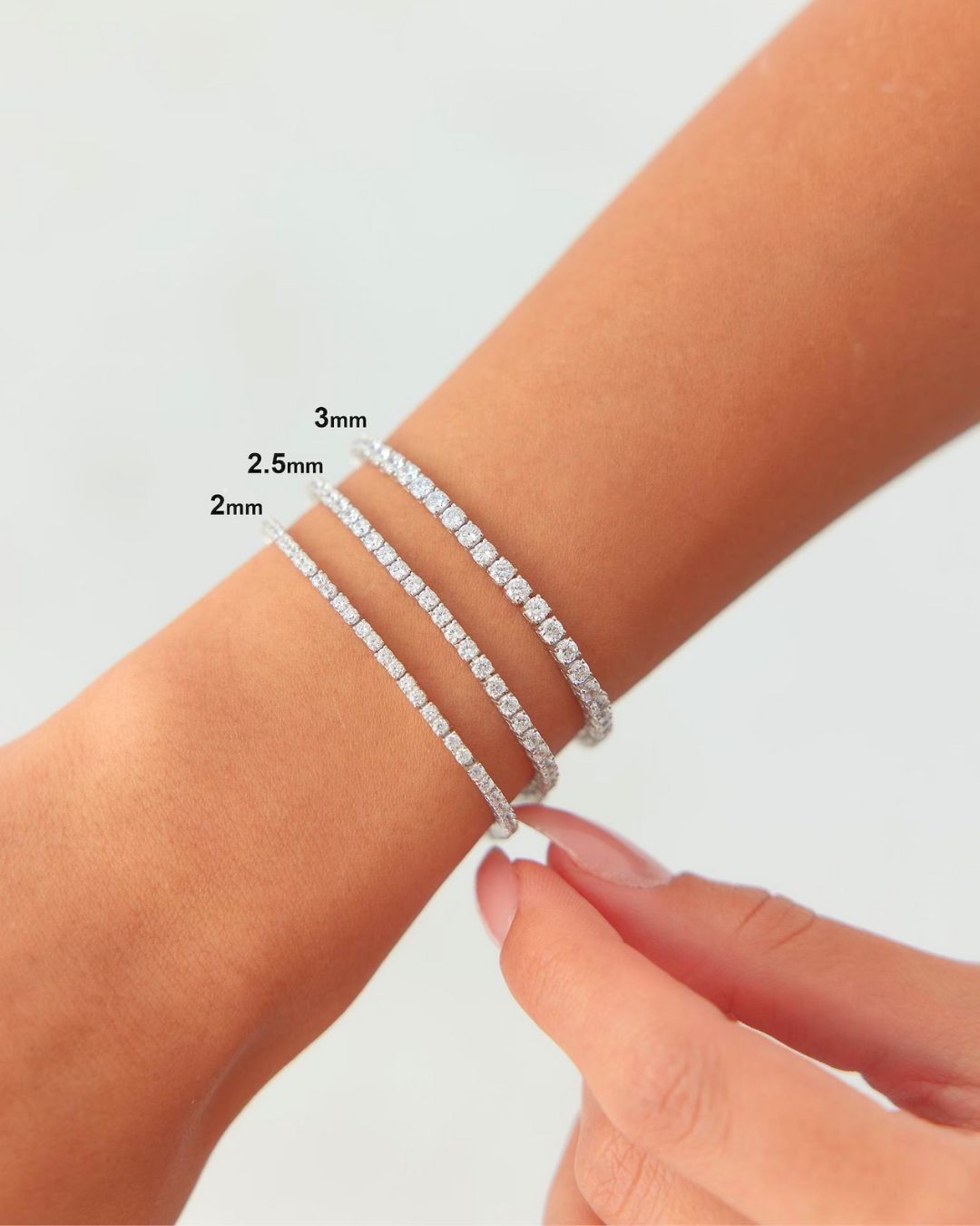 SILVER MOISSANITE TENNIS BRACELET 2MM