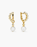 BEZEL PEARL DROP EARRINGS