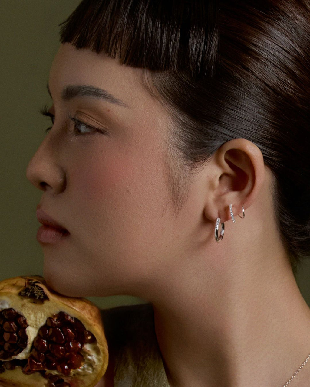 PAVE MEDIUM HOOP EARRINGS