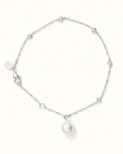 SILVER CELESTE PEARL DROP BRACELET
