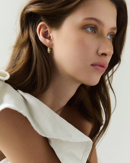CHUNKY BEAD HOOP EARRINGS