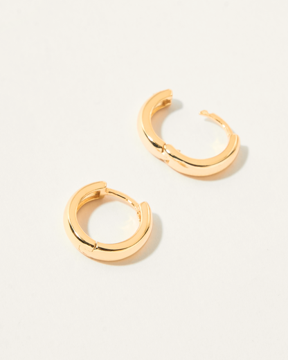 KHUYÊN TAI TRÒN TRƠN MINI PERLAMUE 11.5MM VÀNG VERMEIL 16K