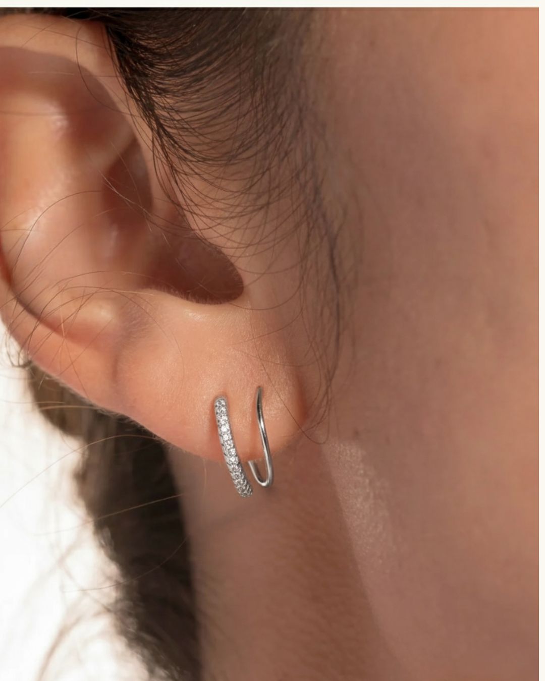 SILVER CZ SPIRAL EARRINGS