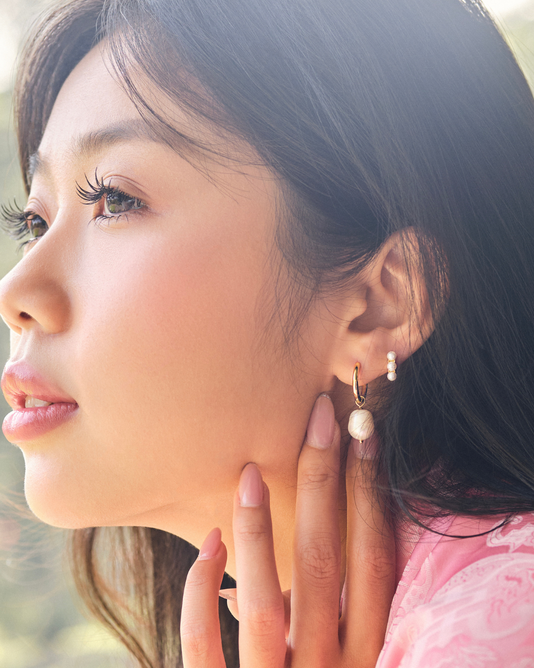 KHUYÊN TAI TRÒN PERLAMUSE VÀNG VERMEIL 16K - MEDIUM 15MM