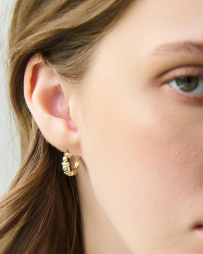 CHUNKY BEAD HOOP EARRINGS