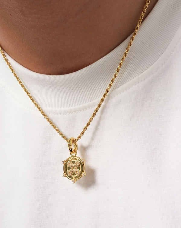 Rope Chain Necklace With New Charm (Gold)