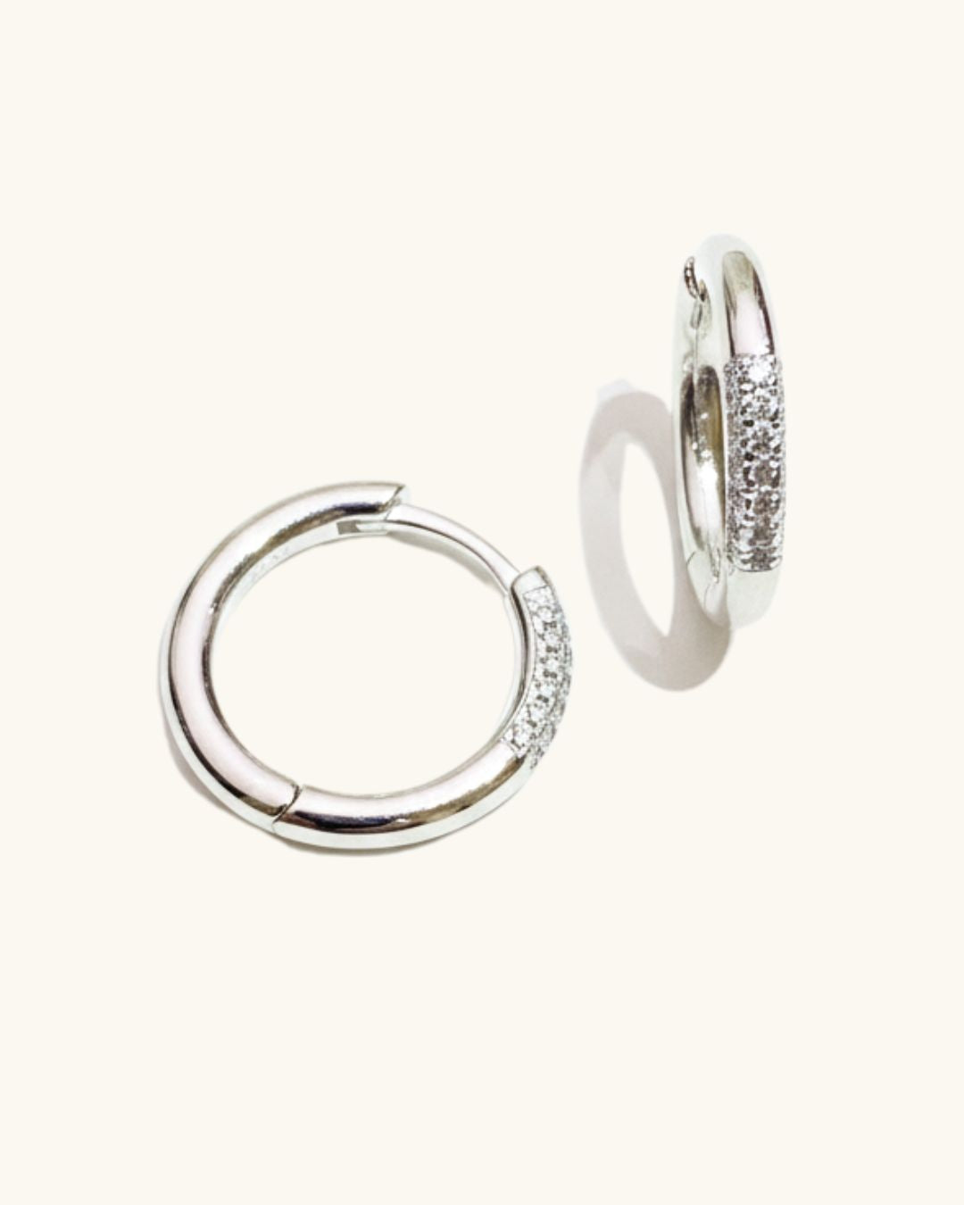 PAVE MEDIUM HOOP EARRINGS