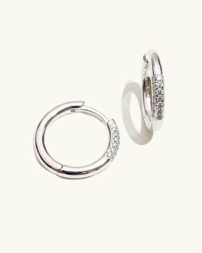 PAVE MEDIUM HOOP EARRINGS