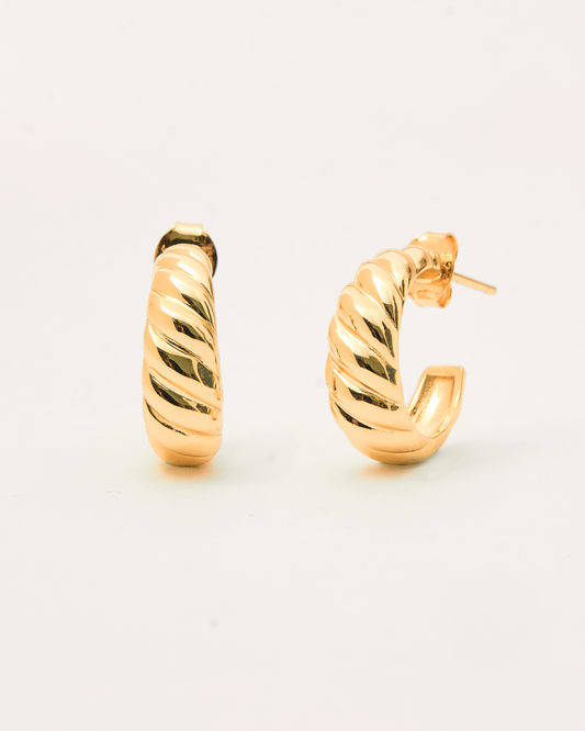 KHUYÊN TAI PERLAMUSE CROISSANT HOOP XOẮN VÀNG MERMEIL 16K