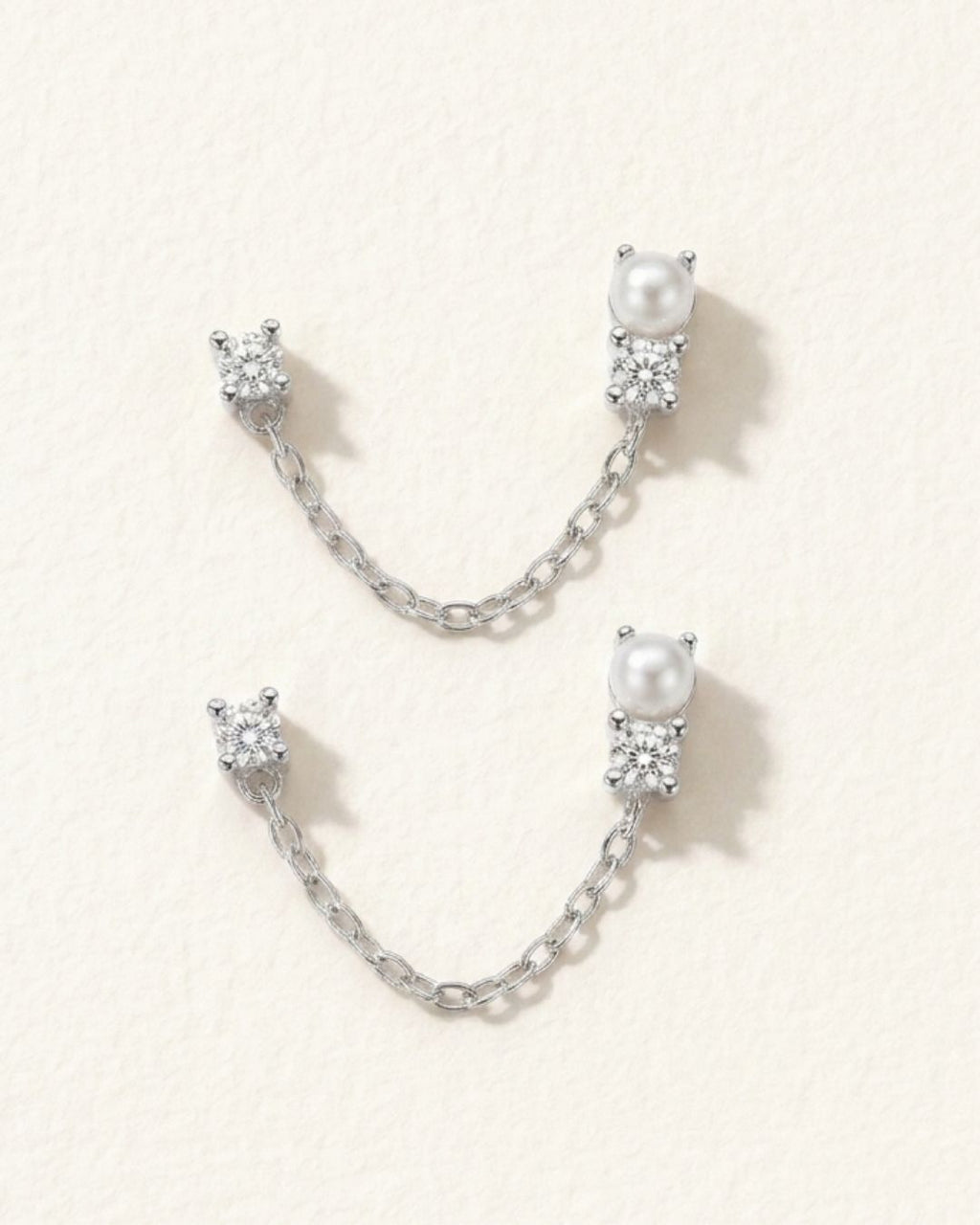 WHISPER LINK PEARL & DIAMOND EARRINGS