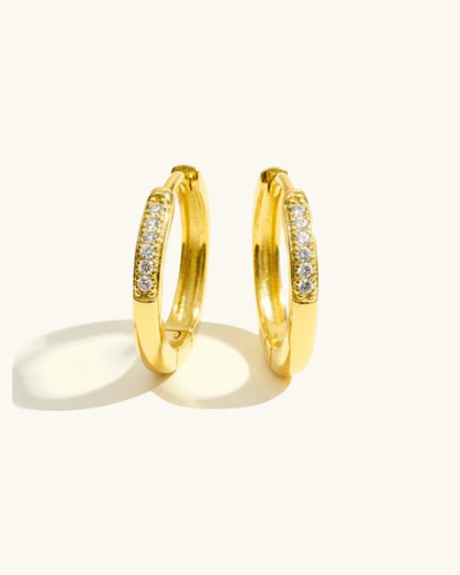 PAVE MEDIUM HOOP EARRINGS