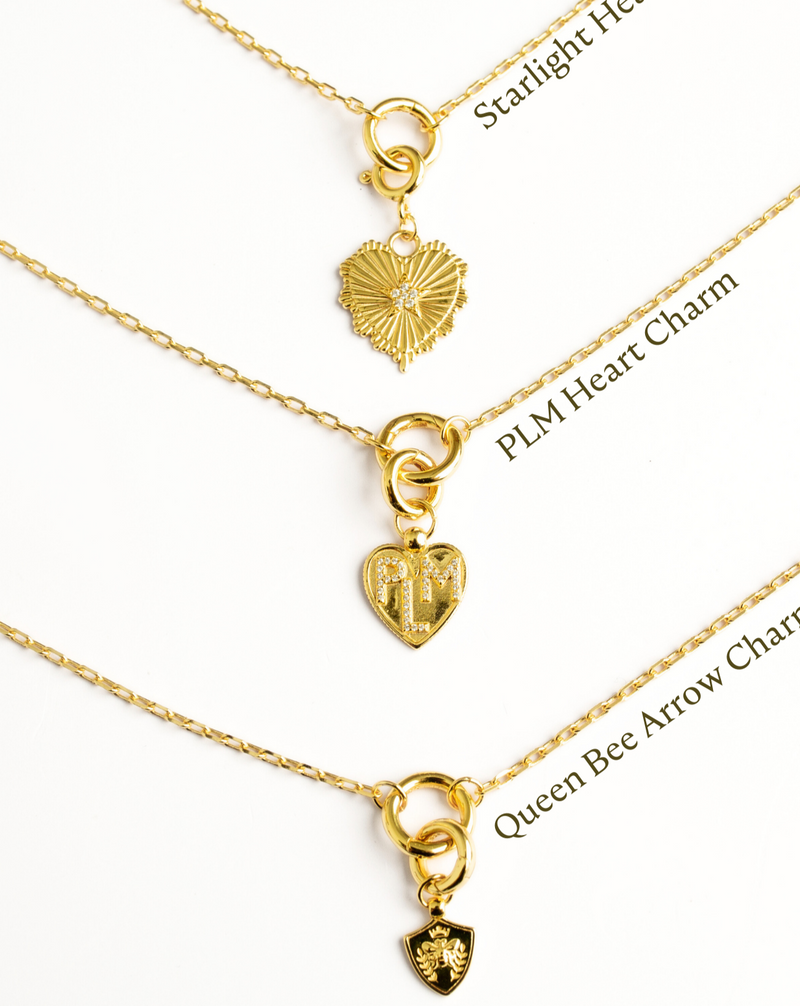 PLM Heart Paperclip Necklace Round Lock